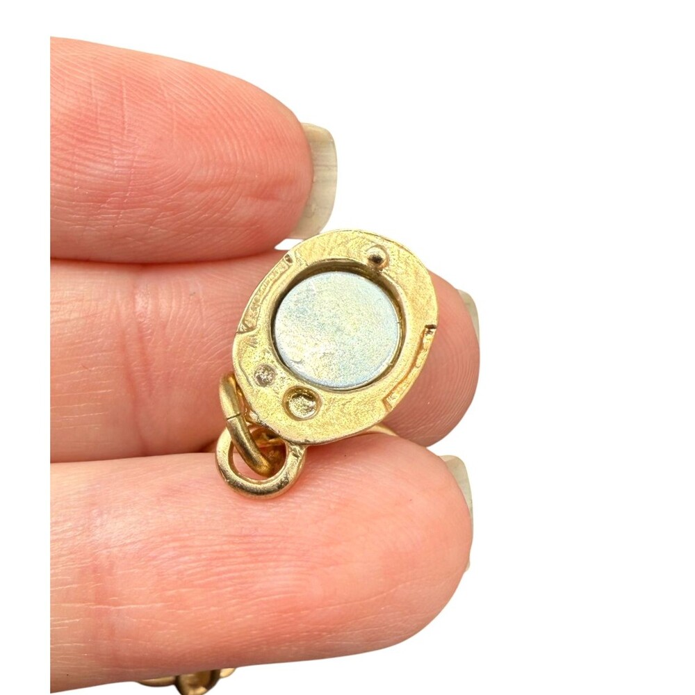 J. Jill Hammered Leaf Bracelet Gold Tone Bee Magnetic Boho Artisan Link Etched - Picture 8 of 16